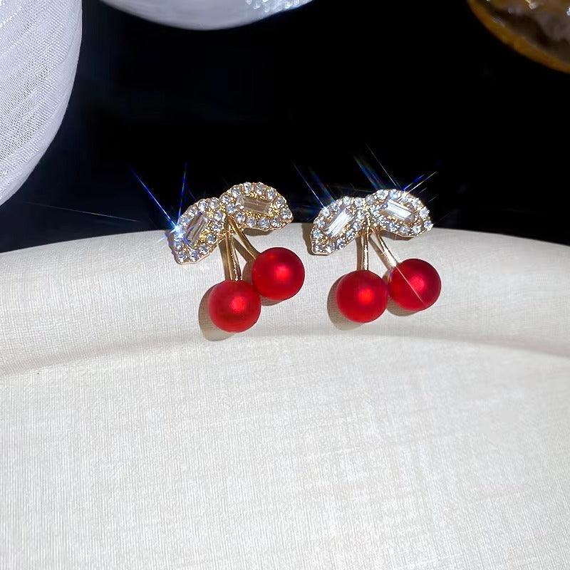 Rhinestone Cherry Earrings