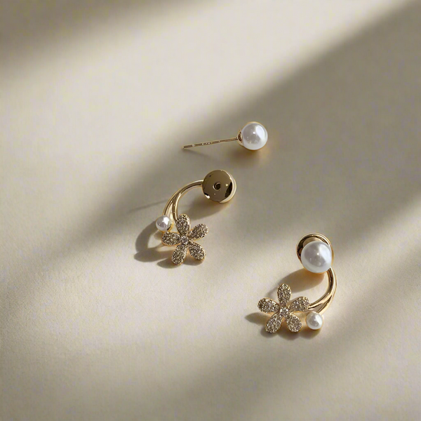 Trendy Flower Style Stud Earrings