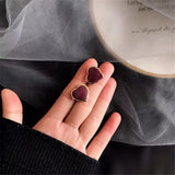Maroon Heart Studs