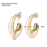 Irregular C Shaped Pearl Earrings
