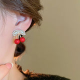 Rhinestone Cherry Earrings