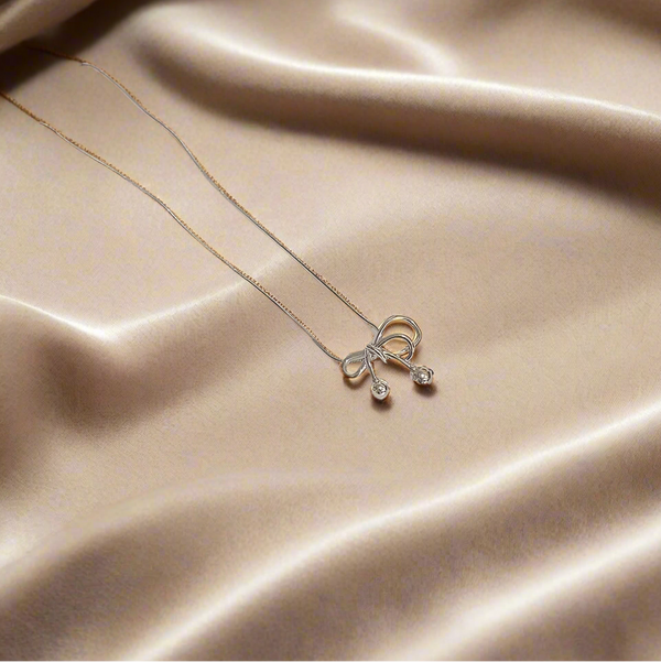 Silver Bow Knot Necklace