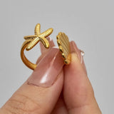 Sea Shell & Starfish Ring