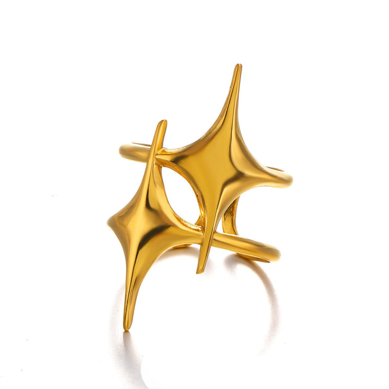 Distinctive Twin Stars Ring