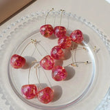 Rose Petals Resin Art Cherry Earrings