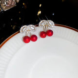 Rhinestone Cherry Earrings