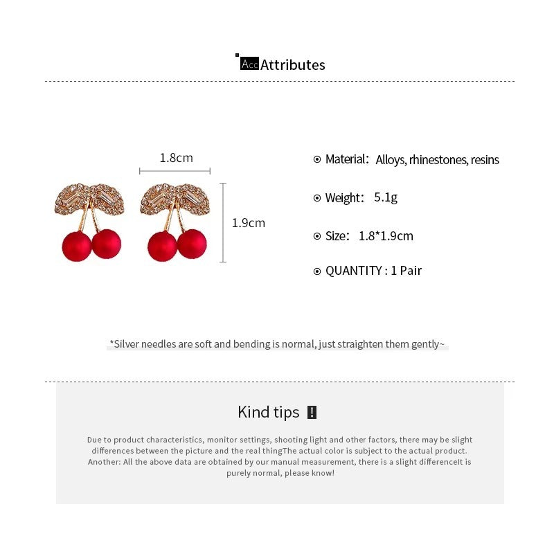 Rhinestone Cherry Earrings